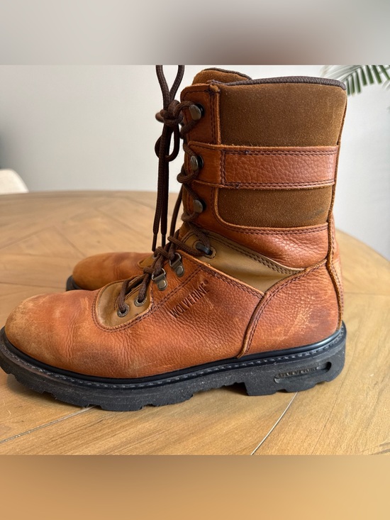 Wolverine Leather Soft Toe Combat Work Boots Brown W04217 Men\'s Size US 11 EW main image 7